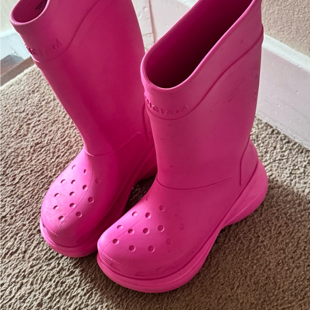 Vibrant Pink Kids Rain Boots